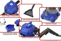 Waschsauger Polster + Teppich HYDRO 7500 - 4in1 Nass Trockensauger - 1200 Watt 20l Volumen 16 kPa Saugleistung - Polsterreiniger Teppichreiniger Reinigungsgerät Professionelle Aufbereitung ^ ALBATROS Best