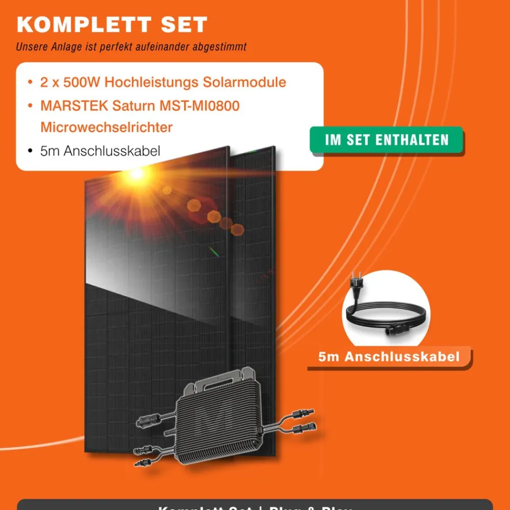 1000W Balkonkraftwerk mit 800W Wechselrichter ^ Diverse Online