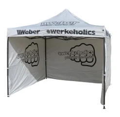 Weber #Werkeholics Easy-Up Zelt 3 x 3 m inkl. 3 Seitenwände grau ^ Weber-Werke New