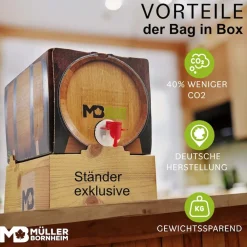 Weinhaus Müller Bornheim Pfalz Portugieser Rosé Wein halbtrocken 10,5 % vol. 5 Liter Bag in Box Discount
