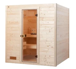 Weka Massivholz-Sauna VALIDA  Gr. 3 Sparset 9,0 kW K inkl. integrierter Steuerung, Glastür Best