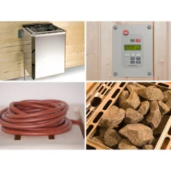 Saunaofen-Set BioS 4,5 KW mit Ofenanschlußkabel ^ Weka