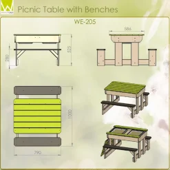 Wendi Toys Sand Wasser Picknick Tisch inkl. Bänken Wannen ^ TP Toys Online