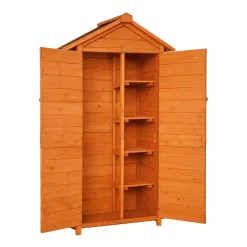 Werkzeugschrank aus Holz, ca. 88 x 45,5 x 168 cm - Braun ^ Prestige Home Living Outdoor