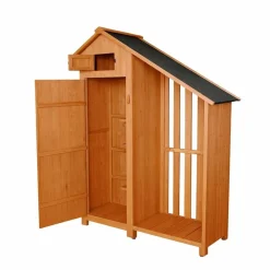 Prestige Home Living Outdoor Werkzeugschrank aus Holz mit Anbau, ca. 131 x 54 x 180 cm - Braun