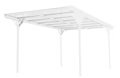 Aluminium Flachdach Carport Helsinki 15 m² weiss inkl. Regenrinne ^ Westmann