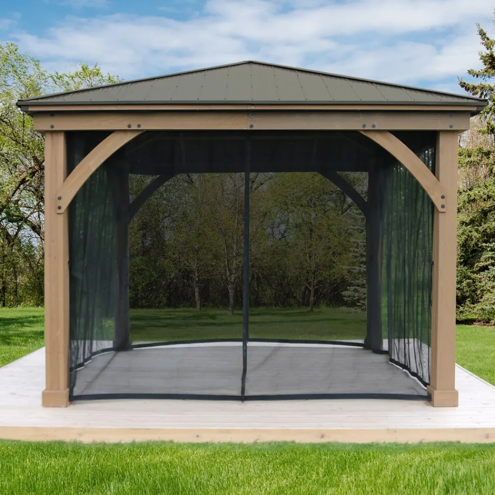 Westmann Holz Pavillon Devon Moskitonetz schwarz - versch. Ausführungen Hot