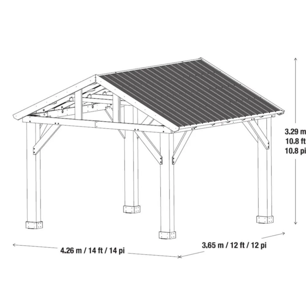 Holz Pavillon Yukon 14x12 ^ Westmann New
