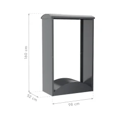 Kaminholzregal Castra A Anthrazit | 52x98x160cm ^ Westmann Best