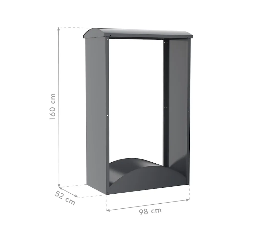 Kaminholzregal Castra A Anthrazit | 52x98x160cm ^ Westmann Best