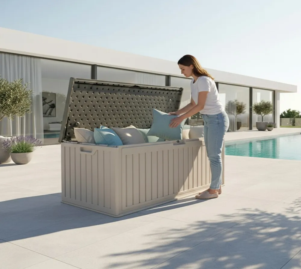 Westmann Kunststoff Gartenbox Alba 380 L Creme | 63x128x64cm Hot