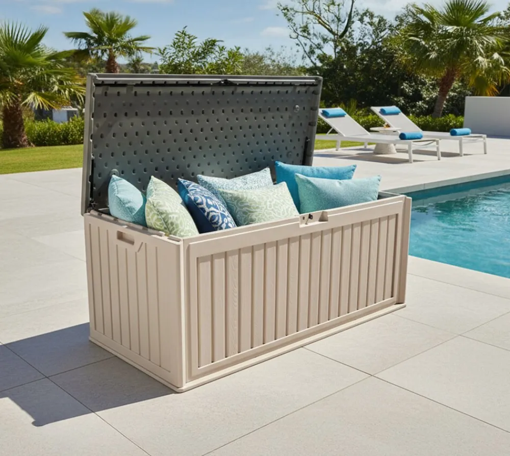 Westmann Kunststoff Gartenbox Alba 380 L Creme | 63x128x64cm Hot