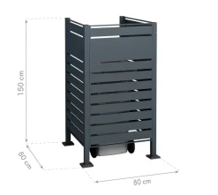 Westmann Metall Mülltonnenverkleidung Planum anthrazit 150cm - versch. Ausführungen Online