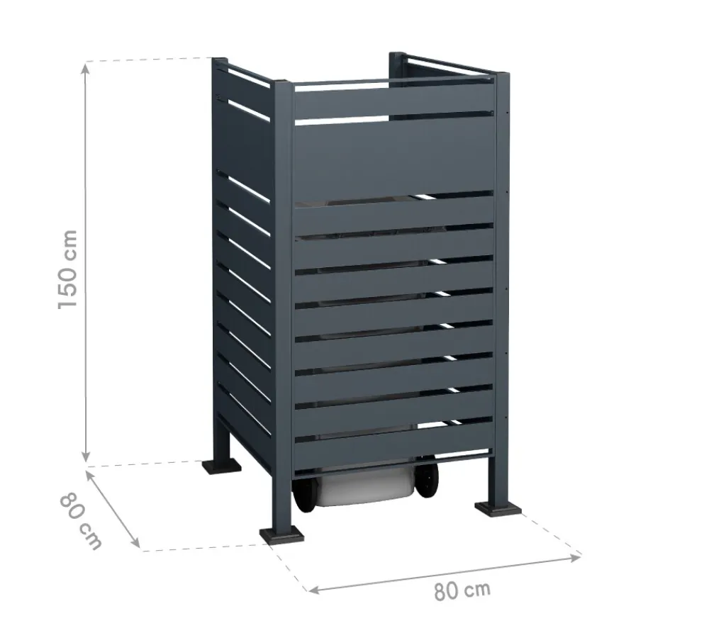 Westmann Metall Mülltonnenverkleidung Planum anthrazit 150cm - versch. Ausführungen Online