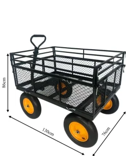 Transportwagen Transio schwarz | 76x130x86cm ^ Westmann Discount