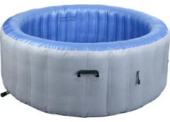 Whirlpool -N97, Ersatz-Pool 4 Personen, In-/Outdoor aufblasbar PVC laminiert, rund Ø180cm ~ grau-blau ^ MCW Online