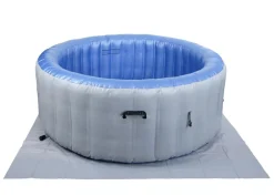 Whirlpool -N97, Ersatz-Pool 5 Personen, In-/Outdoor aufblasbar PVC laminiert, rund Ø198cm, grau-blau ^ MCW Hot