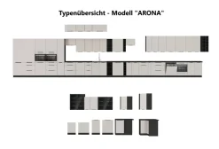 Winkelküche ARONA SIENA 350x290 Küchenzeile Eckküche Küche Kaschmir XL Stauraum ^ Küchen-Preisbombe Online