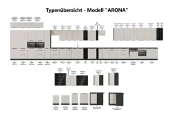 Winkelküche ARONA SIENA 350x290 Küchenzeile Eckküche Küche Kaschmir XL Stauraum ^ Küchen-Preisbombe Online