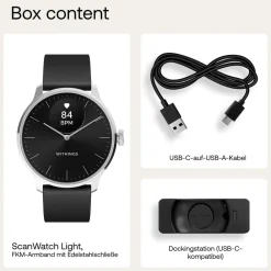 Withings ScanWatch Light 37mm Black Smartwatch Outlet