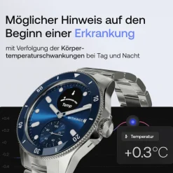 ScanWatch Nova 42mm Blue Smartwatch (Herzfrequenzmessung, Schrittzähler) ^ Withings Hot