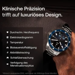 ScanWatch Nova 42mm Blue Smartwatch (Herzfrequenzmessung, Schrittzähler) ^ Withings Hot