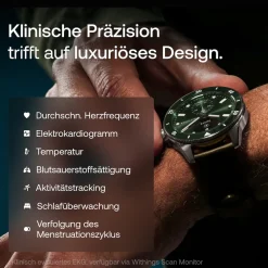 Withings ScanWatch Nova 42mm Grün/Silber Smartwatch (Herzfrequenzmessung, Schrittzähler) Online