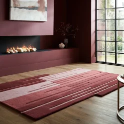 KADIMA DESIGN Wollteppich abstrakt 150 x 240 cm - HALLEIN | Rot New