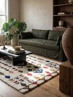 KADIMA DESIGN Wollteppich Berber Bunt 160 x 230 cm - BRUE | Multicolor New