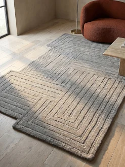 KADIMA DESIGN Wollteppich geometrisch 120 x 170 cm - LEVEN | Grau Clearance