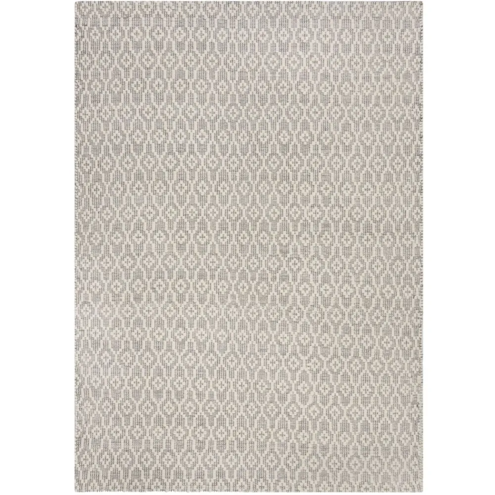 KADIMA DESIGN Wollteppich geometrisch 80 x 150 cm - ROTHER | Hellgrau Clearance
