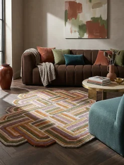 KADIMA DESIGN Wollteppich Hoch-Tief Flieder 140 x 200 cm - SOAR | Rosa Hot