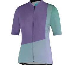 Woman'  UMIRE hort leeve Jerey, Purple Green ^ Shimano