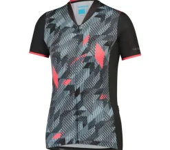 W's SAGAMI Short Sleeve Zip Jersey, Black-Blue ^ Shimano
