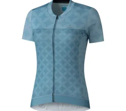 Shimano W' AGAMI hort leeve Zip Jerey, Aqua Blue Clearance