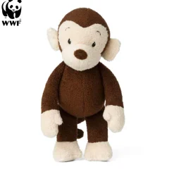 WWF Cub Club - Mago das Äffchen (braun, 22cm) mit Quietscher Kuscheltier Stofftier für Kleinkinder New