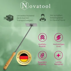 Novatool 3x Aschekratzer mit Holzgriff Schürhaken Kohleschieber Feuerkratzer Glutschieber Kaminzubehör Kaminbesteck Stocheisen (3, Aschenkratzer) Discount