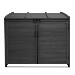 MCW XL 2er-/4er-Mülltonnenverkleidung -H75b, Mülltonnenbox, erweiterbar 138x138x105cm Holz MVG-zertifiziert ~ anthrazit New