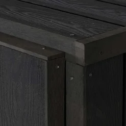 XL 1er-/2er-WPC-Mülltonnenverkleidung -J28, Premium Mülltonnenbox, Metall Holzoptik, erweiterbar ~ anthrazit ^ MCW Discount
