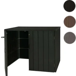 XL 2er-/4er-WPC-Mülltonnenverkleidung -J28, Premium Mülltonnenbox, Metall Holzoptik, erweiterbar ~ anthrazit ^ MCW New