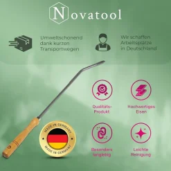 3x Stocheisen mit Holzgriff Schüreisen Schürhaken Glutkratzer Kaminzubehör Kaminbesteck Feuerhaken Aschenkratzer (3, Stocheisen) ^ Novatool Online