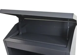 XXL Briefkasten -H26, Firmenbriefkasten Postkasten, abschließbar pulverbeschichtet 52x44x25cm ~ anthrazit-schwarz ^ MCW Discount