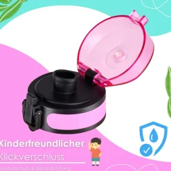 yummy buddy Kinder Trinkflasche 500ml Klick-Verschluss BPA-Frei Pink ^ Ecosa Discount