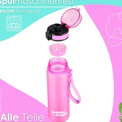 yummy buddy Kinder Trinkflasche 500ml Klick-Verschluss BPA-Frei Pink ^ Ecosa Discount