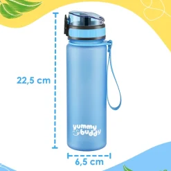 yummy buddy Kinder Trinkflasche 500ml Klick-Verschluss BPA-Frei Blau ^ Ecosa Clearance