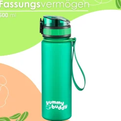Ecosa yummy buddy Kinder Trinkflasche 500ml Klick-Verschluss BPA-Frei Grün