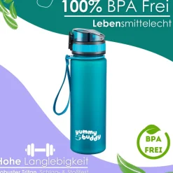 Ecosa yummy buddy Kinder Trinkflasche 500ml Klick-Verschluss BPA-Frei Petrol Online