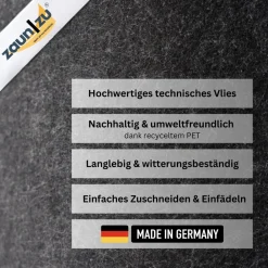 zaun|zu® Sichtschutzstreifen Design Vlies Bubble für Doppelstabmatten 2,6m Schwarzgrau Sale