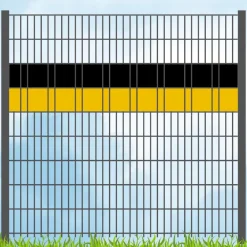 Sichtschutzstreifen Vereinsfarben Schwarz/Gelb Volle Streifenbreite ^ zaun|zu® Outlet