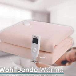 Elektrische Heizdecke mit Timer Wärmedecke 150x80cm beige ^ Zilan Clearance